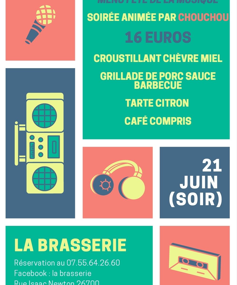 Menu fête de la musique et animation par Chouchou